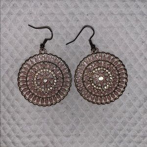 Pink medallion earrings
